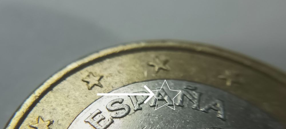 Moeda 1 euro espanha 2014- 3 erros de cunhagem