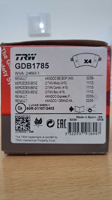 Pastilhas de travões para Renault kangoo/ Mercedes citan