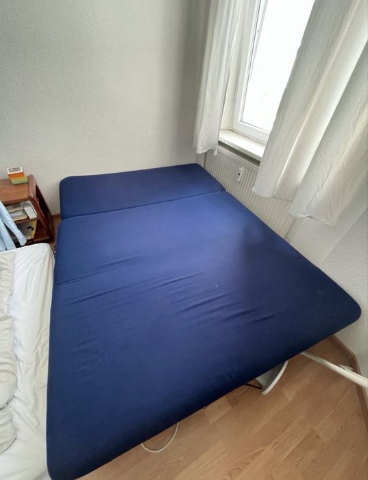 Sofa Rozkładana z Funkcją Spania 150 cm Granatowa