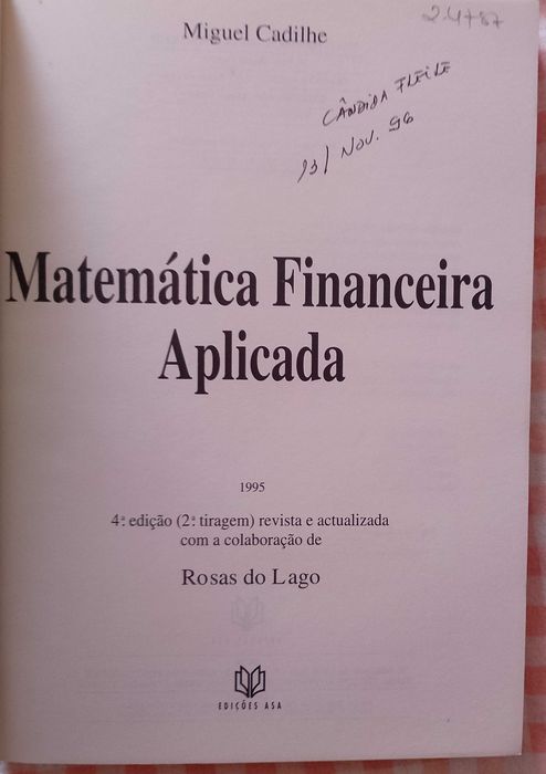 Matemática Financeira Aplicada, Miguel Cadilhe