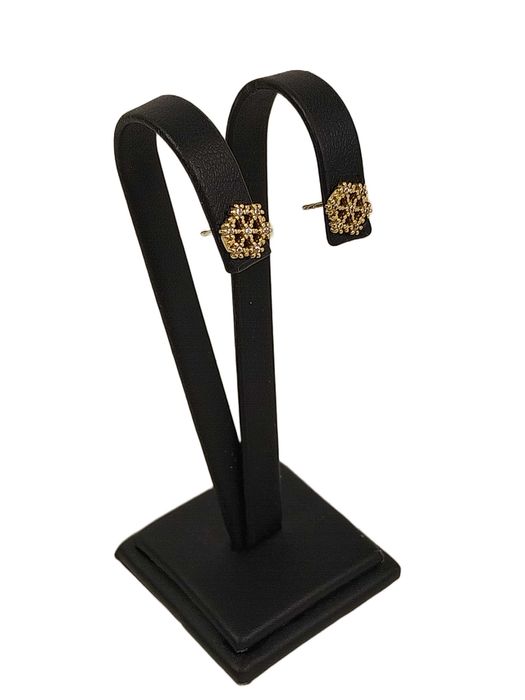 Złote kolczyki ŚNIEŻKI CYRKONIE 585 1,05G SZTYFT