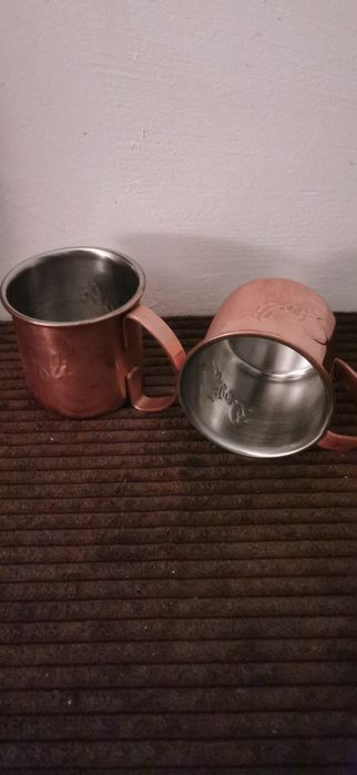 Kubki miedziano nowe miedziano metalowe