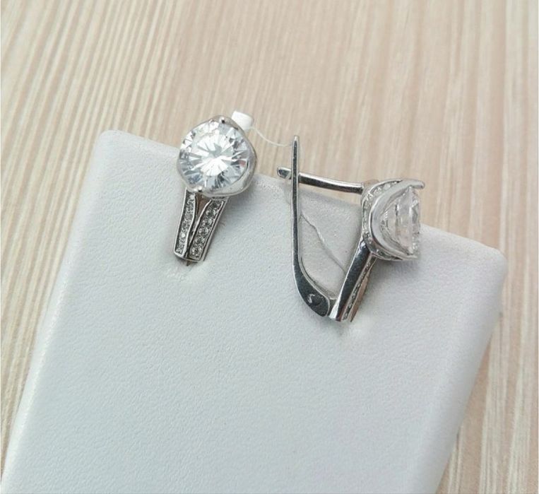 Сережки срібло 925 кульчики срібні родовані 2416