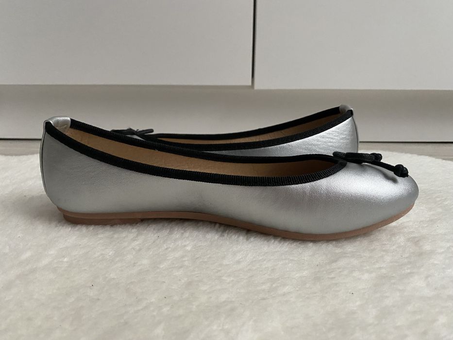 Nowe srebrne balerinki Qinba rozm. 37 | wkładka 23,5 cm