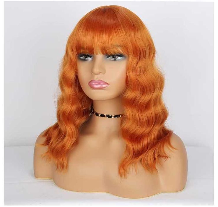 Damska peruka, kręcone włosy długość 14" kolor rudy