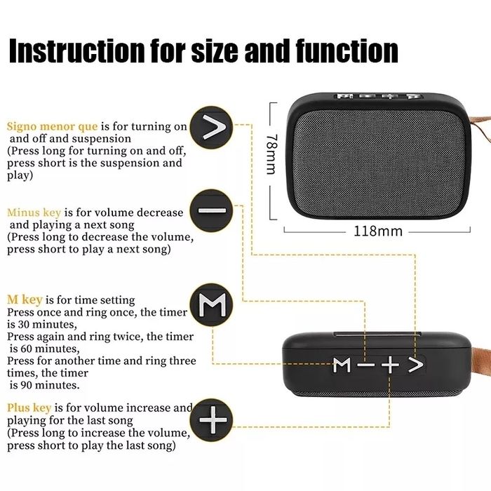 Głośnik Bluetooth, karta pamięci Tf