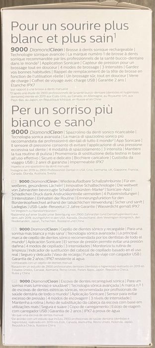 Escova de dentes elétrica Philips Diamond Clean 9000 (branco)- nova, 3 anos de garantia