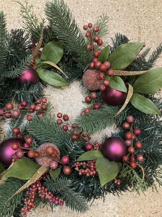 Новорічний вінок, різдвяний вінок, новогодний венок, прикраса на двері