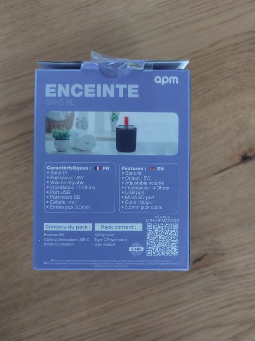 Głośnik bezprzewodowy APM 5W Bluetooth z wejściem microSD i AUX