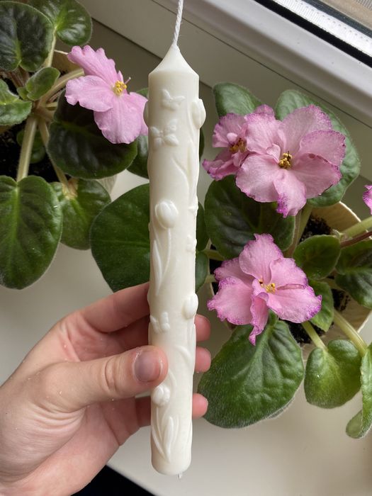 Свічки з вощини та соєвого воску