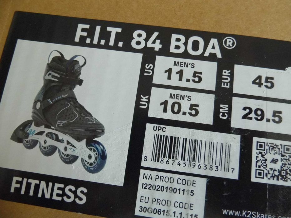 Rolki rekreacyjne fitnesowe K2 FIT 84 Boa R 45