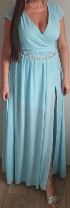 Sukienka maxi błękitna