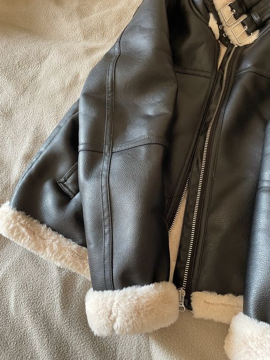 Кожана зимова куртка