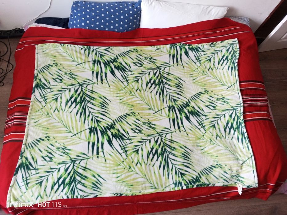 Koc polarowy Boho liście