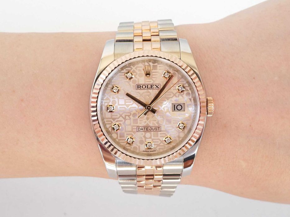Rolex Datejust 36mm Jubilee Steel 18K Rose Gold Pink Computer Dial