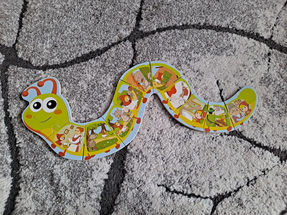 Drewniane puzzle Czerwony Kapturek i Król żab