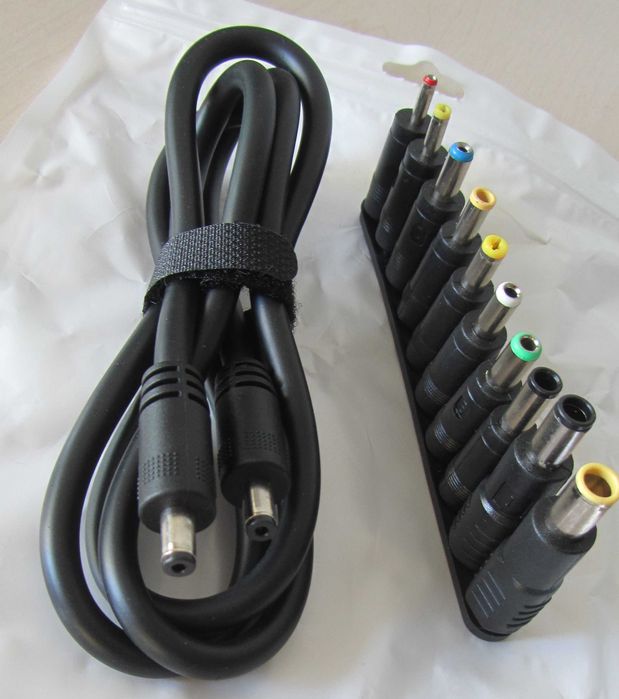 Кабель питания 5,5мм X 2,1мм, длинна 1 м. (+ переходники 10 шт.)