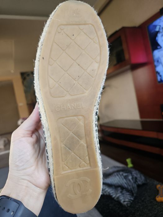 Chanel _  espadryle  czarne skóra naturalna  42  / 25,5 cm