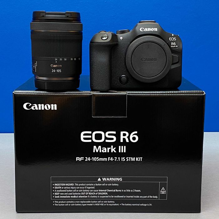 Canon EOS R6 Mark III (32.5MP) + RF 24-105mm f/4-7.1 IS STM | NOVA | 3 ANOS DE GARANTIA