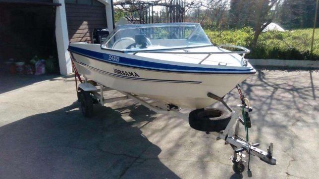 Barco Art Fibra 4.05 + Mercury 40 cv + atrelado + palamenta
