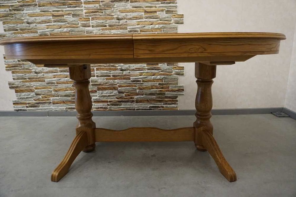Stół Dębowy Owalny Rozkładany 3 Wstawki szer. 160 cm / 201 cm / 242 cm / 283 cm  (L-214)