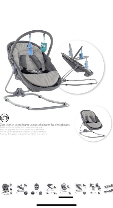 Espreguiçadeira Berço bebe cinzento
