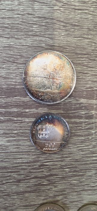 Moedas de escudo coleção 500 250 200 100