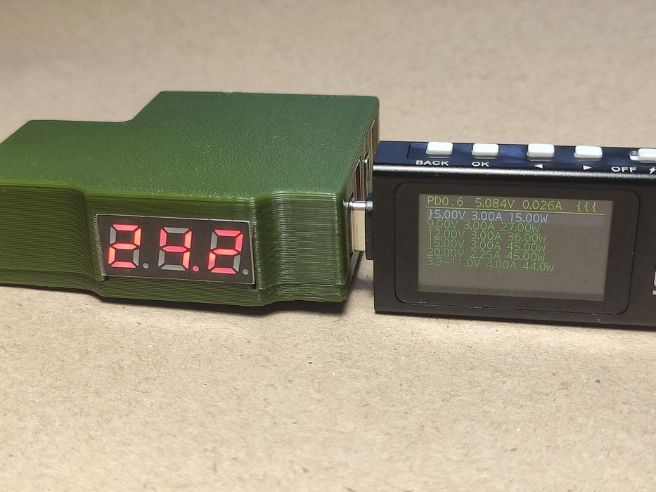 Адаптер XT60 - 2xUSB-C/USB-A для FPV батарей 2-6S, 45W+36W з вольтмет