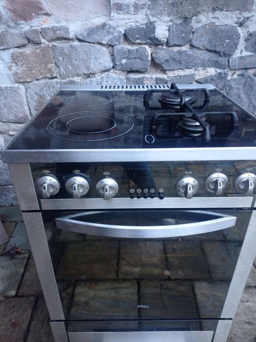 Kuchnia gazowo elektryczna 2x płyta ceramiczna 2x palnik gazowy Amica