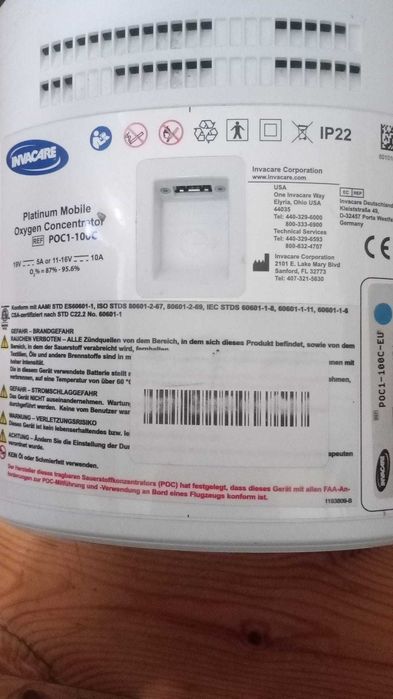 Koncentrator tlenu Invacare Platinum Mobile