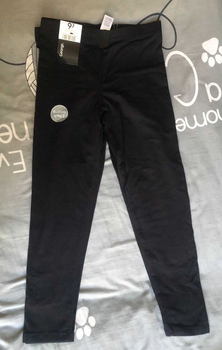 Чорні тонкі легінси для дівчинки 7-8 років 128 см нові 2 пари