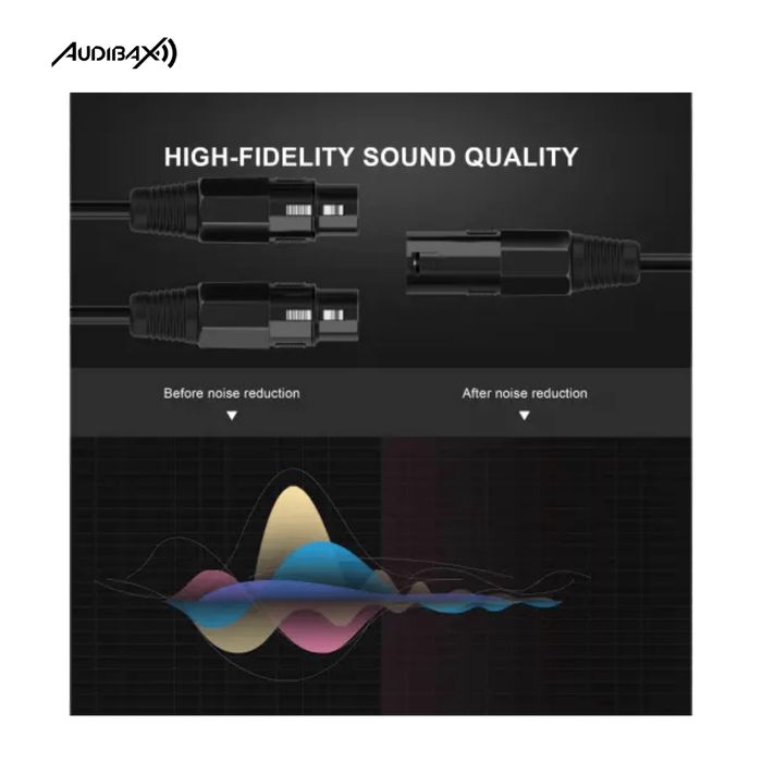 Audibax Silver Black Cable 2 XLR macho para 1 XLR fêmea 20 cm