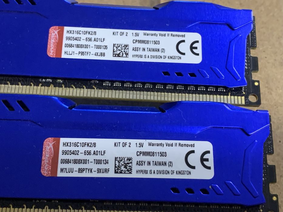 HyperX 16 GB (2x8GB) DDR3 1600 MHz FURY