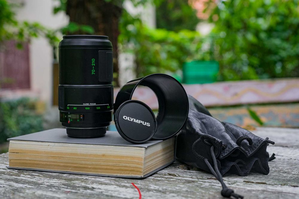Olympus AF Zoom 70-210mm f3.5 Macro OM obiektyw filtr pokrowiec osłona