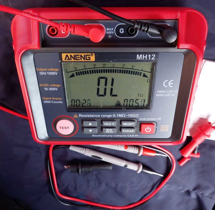 Мегомметр MH-12 Мультиприбор інженерних вимірювань 4в1 на 1000 вольт