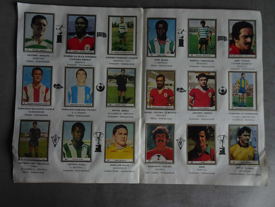 Caderneta cromos Ídolos do Passado (falta 1 cromo)