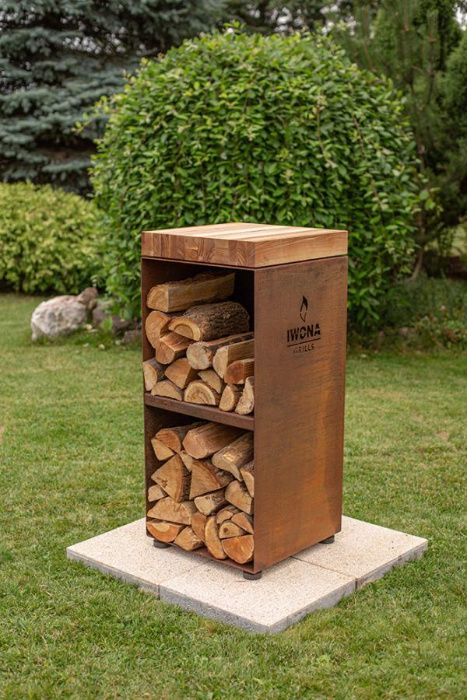 Profesjonalny grill ogrodowy opalany drewnem palenisko corten ruszt