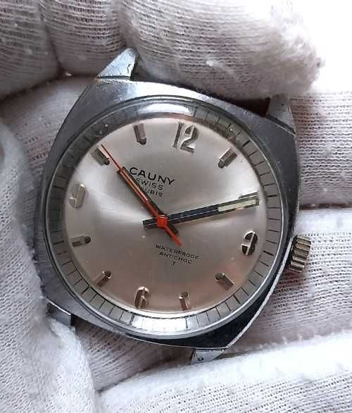 Cauny 17 rubis Swiss Waterproof Relógio Vintage corda manual