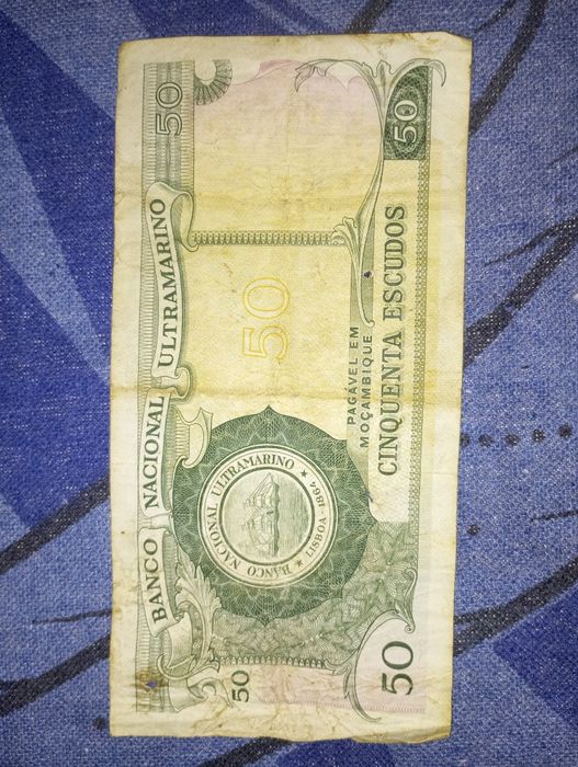 Nota 50 escudos Moçambique colonial