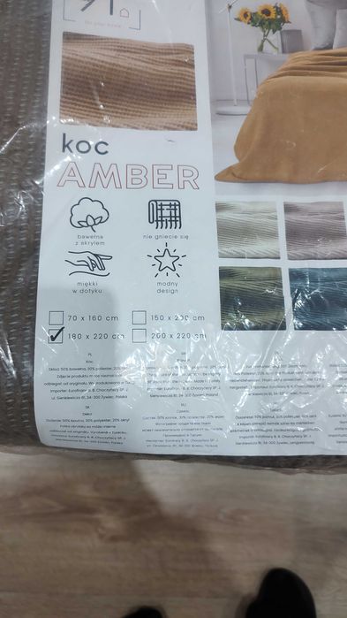 Koc narzuta bawełniana brązowa 180x220