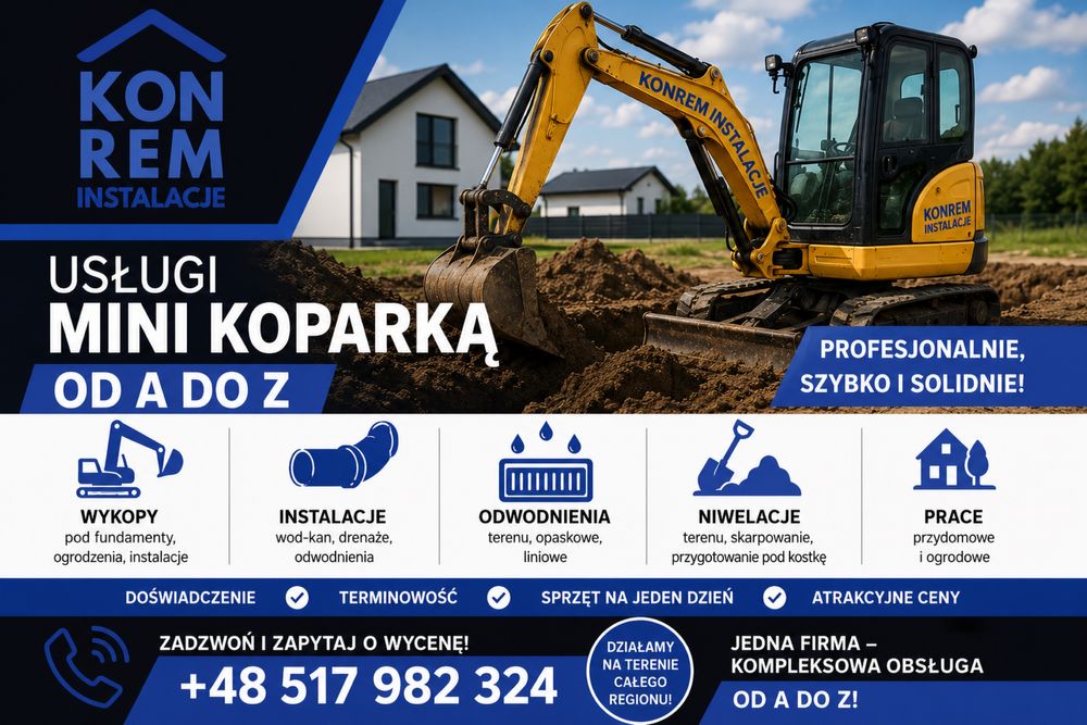 Usługi ziemne minikoparką