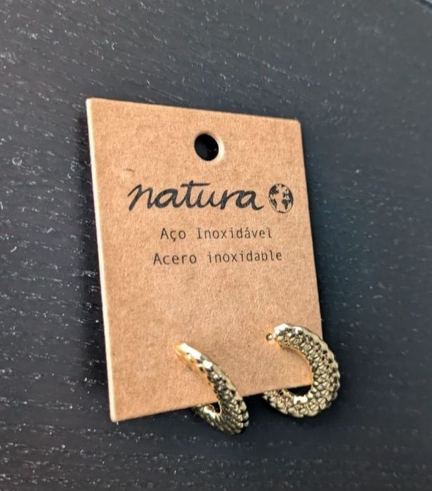 Brincos novos aço - Natura