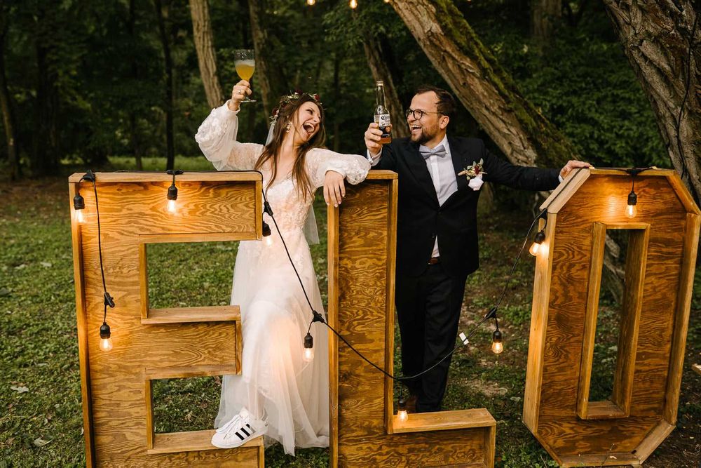 Napis LOVE weselny boho dekoracje na ślub wesele
