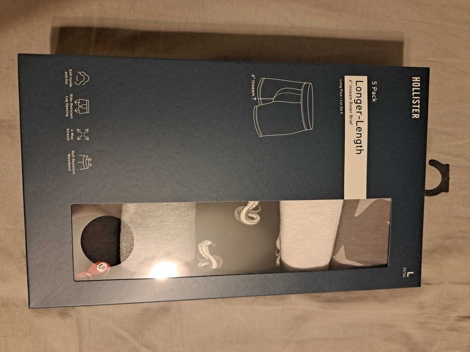 Hollister 5 pak bokserki Longer Length L