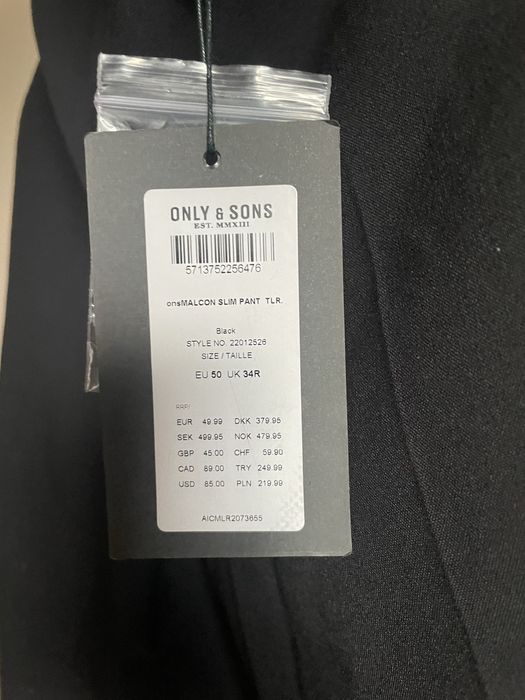 Spodnie Meskie Materialowe / Czarne / Nowe