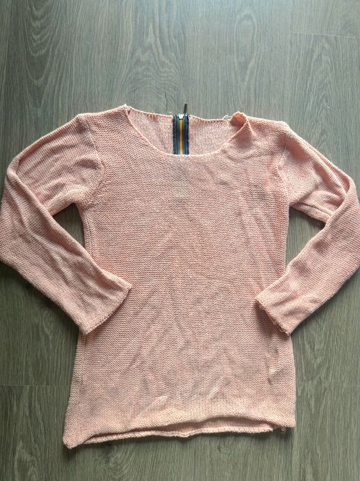 Sweter dzianinowy z zamkiem pleciony ażurowy 42 xl