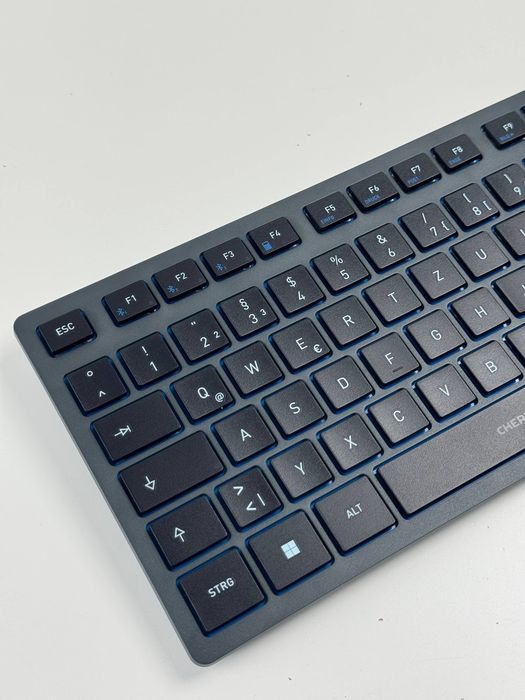 Бездротова компактна клавіатура Cherry KW 7100 Mini BT QWERTZ Slate Blue (мембранні клавіши, Bluetooth, німецька розкладка)
