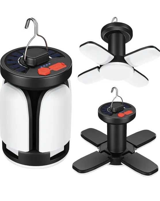 Lampa, latarnia solarna, kempingowa LED, 6 trybów pracy USB