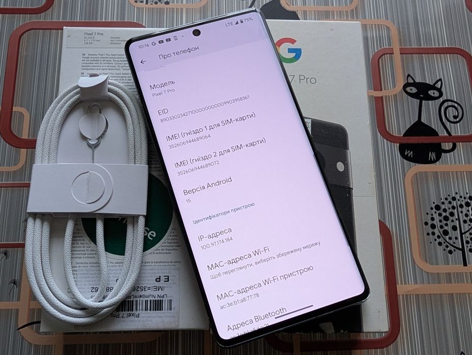 Google Pixel 7 Pro Obsidian 12-128Gb/Neverlock/2-Sim/NFC/Без Вигорання
