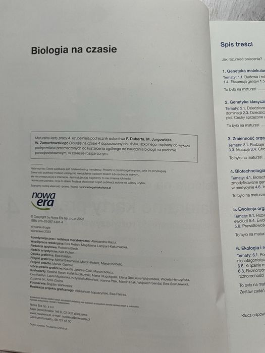 Biologia na czasie maturalne karty pracy 4